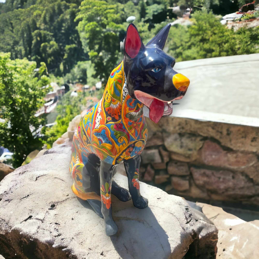Huge Talavera Dog Statue | Colorful Mexican Ceramic Statue Talavera Statue La Vie Bien Huge Talavera Dog Statue | Colorful Mexican Ceramic Statue