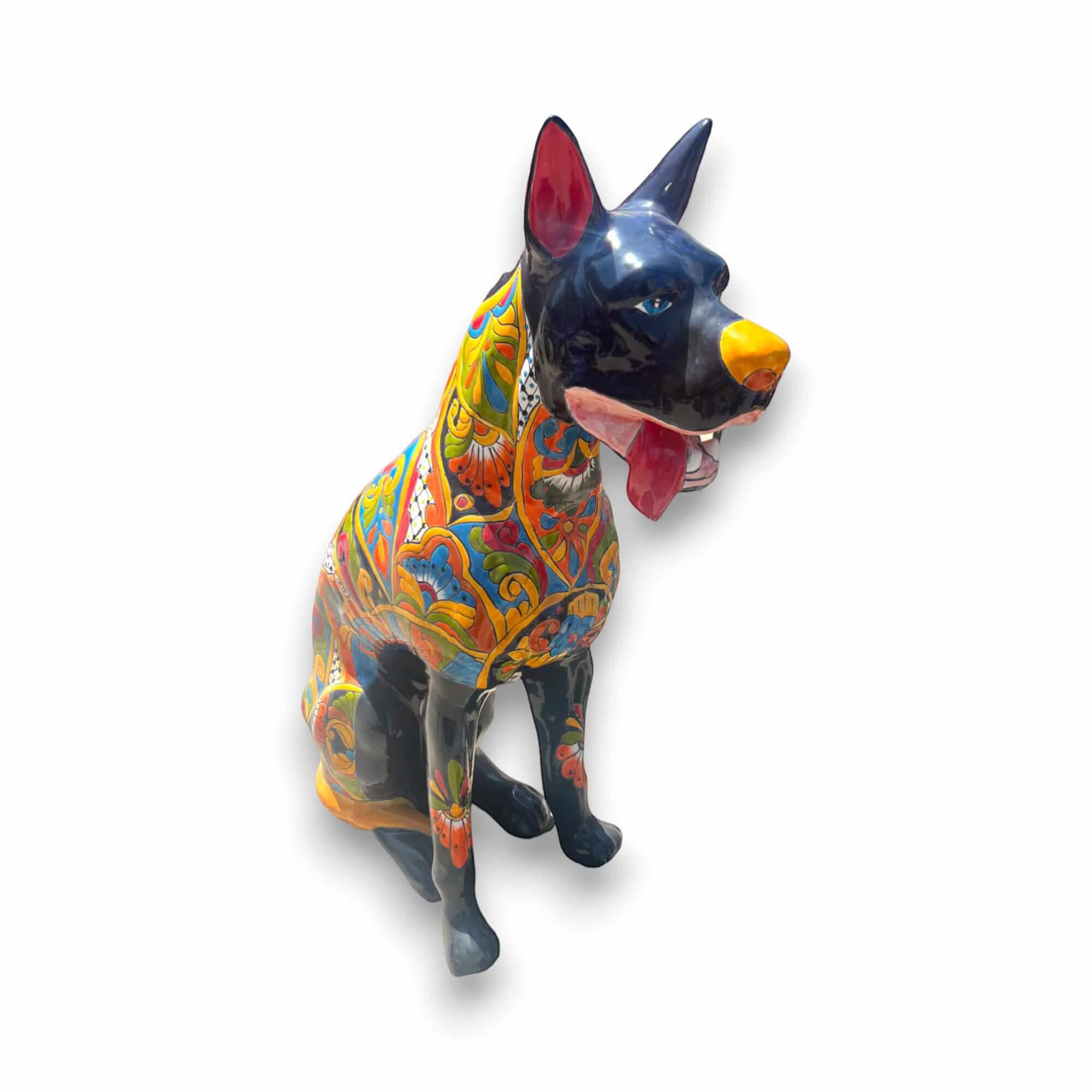 Huge Talavera Dog Statue | Colorful Mexican Ceramic Statue Talavera Statue La Vie Bien Huge Talavera Dog Statue | Colorful Mexican Ceramic Statue