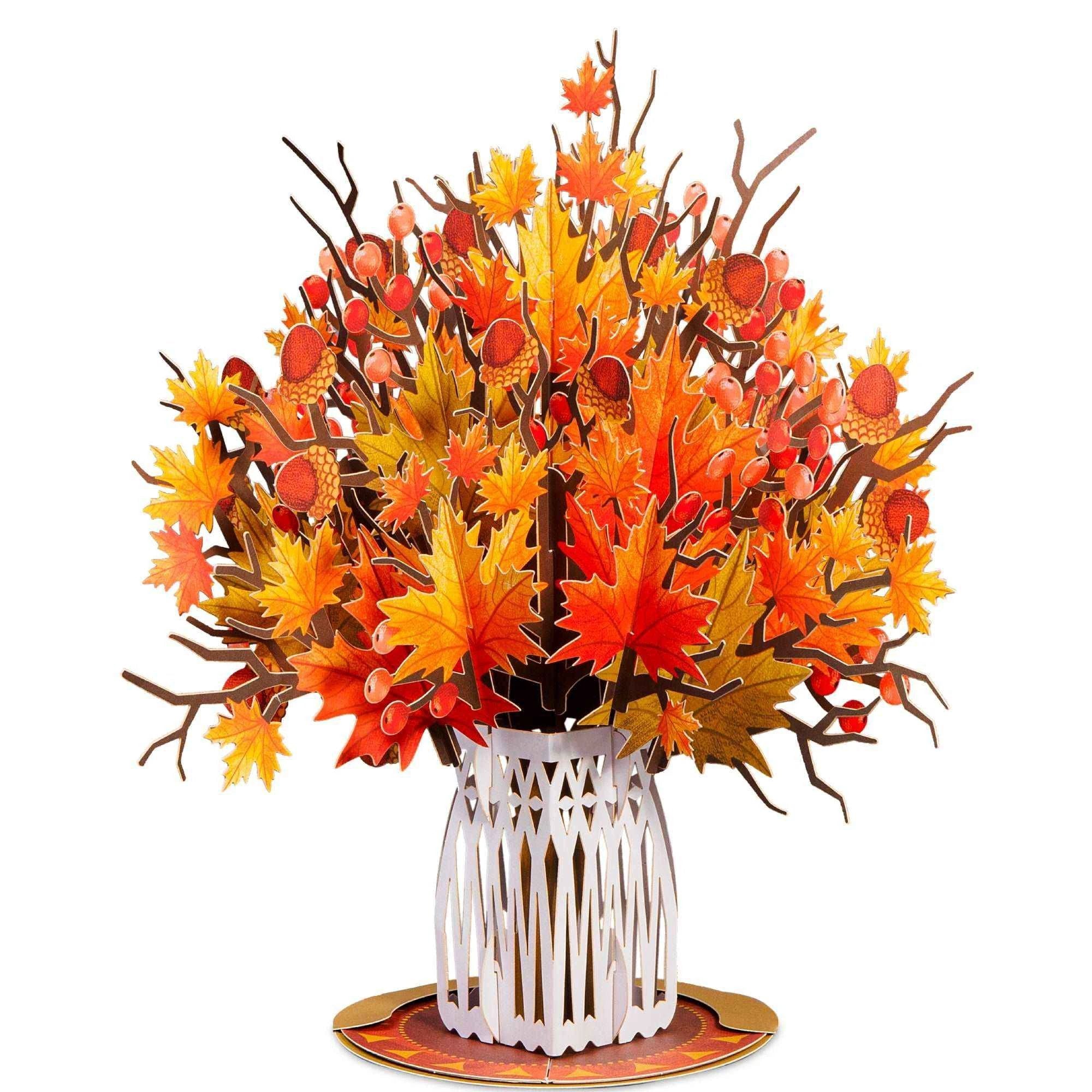 HugePop Pop Up Maple Leaf with Detachable Bouquet by Paper Love
