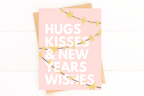 Hugs Kisses and New Year's Wishes Season's Greetings Card by Five Dot Post