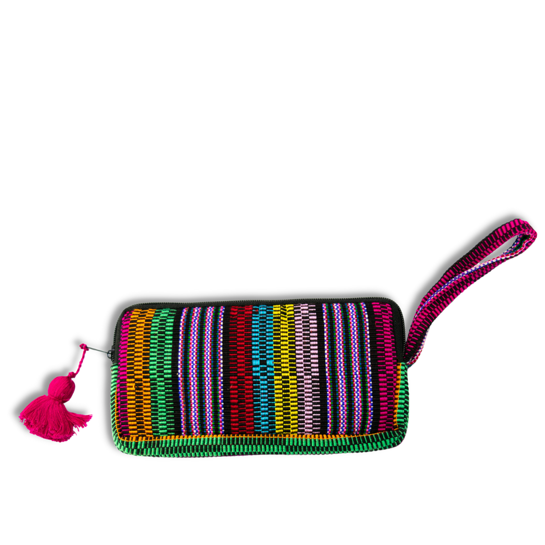 Huipil Embroidered Flower Wallet - Guatemala Bags La Vie Bien Huipil Embroidered Flower Wallet - Guatemala