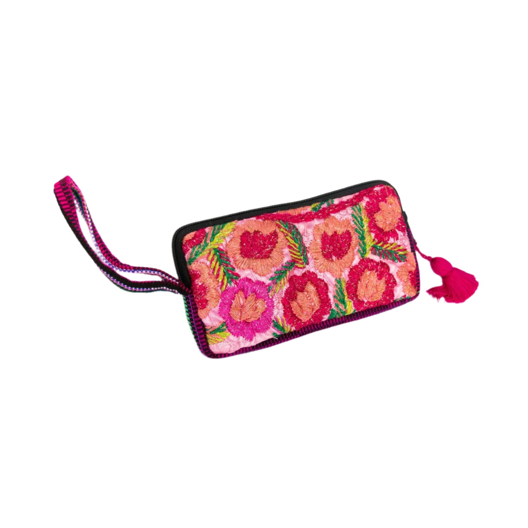 Huipil Embroidered Flower Wallet - Guatemala Bags La Vie Bien Huipil Embroidered Flower Wallet - Guatemala