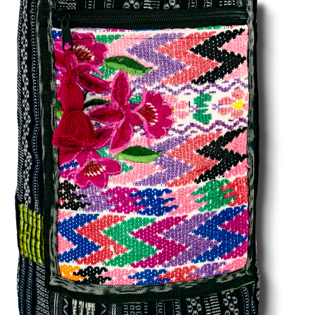 Huipil Embroidered Yoga Bag (Assorted) - Guatemala Bags La Vie Bien Huipil Embroidered Yoga Bag (Assorted) - Guatemala