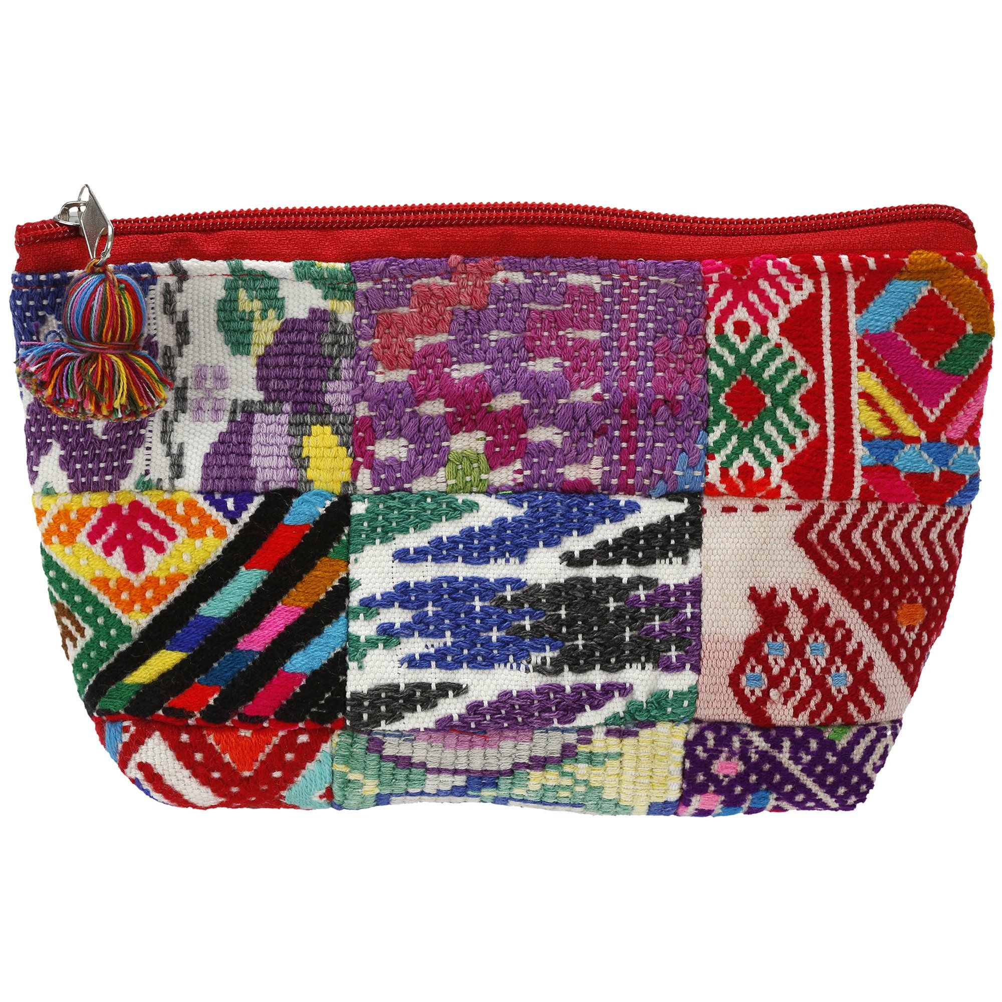 Huipil Patchwork Cosmetic Bag Cosmetic & Jewelry Bags La Vie Bien Huipil Patchwork Cosmetic Bag