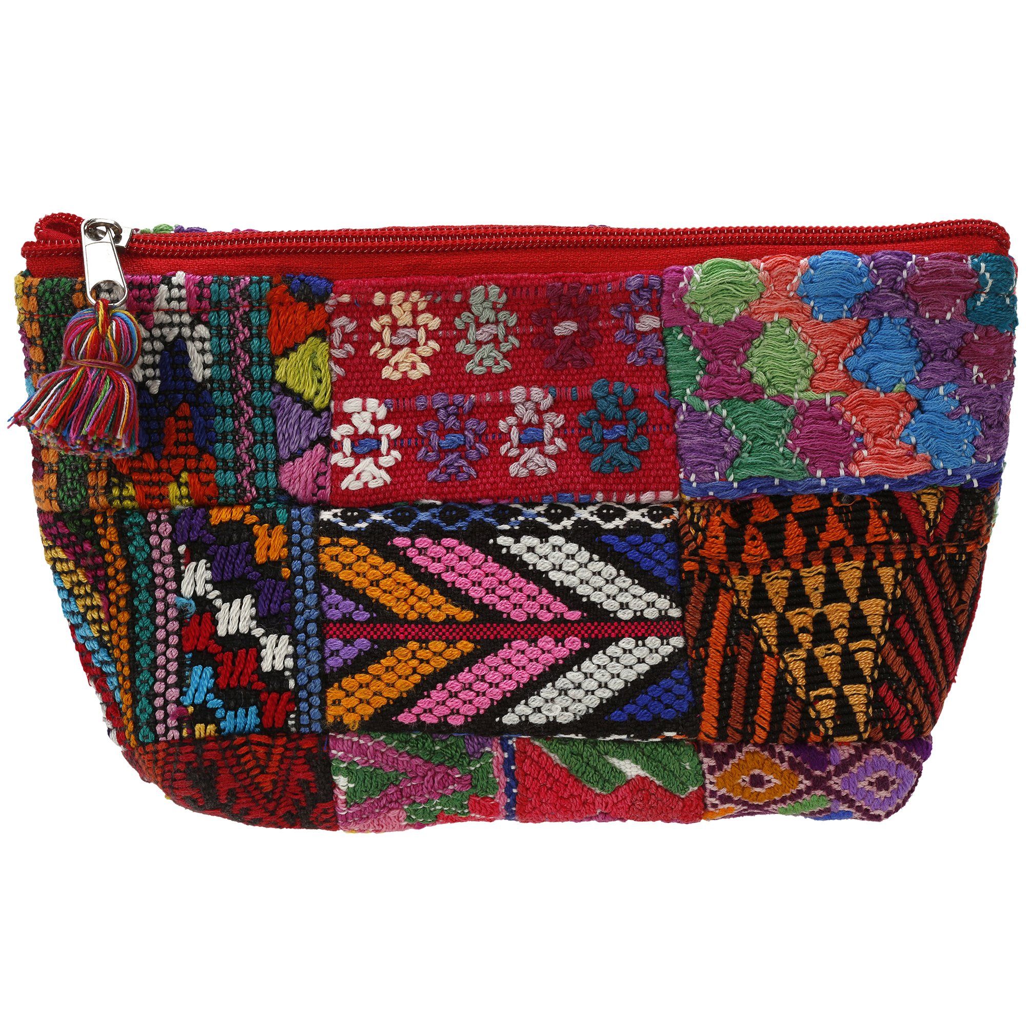 Huipil Patchwork Cosmetic Bag Cosmetic & Jewelry Bags La Vie Bien Huipil Patchwork Cosmetic Bag