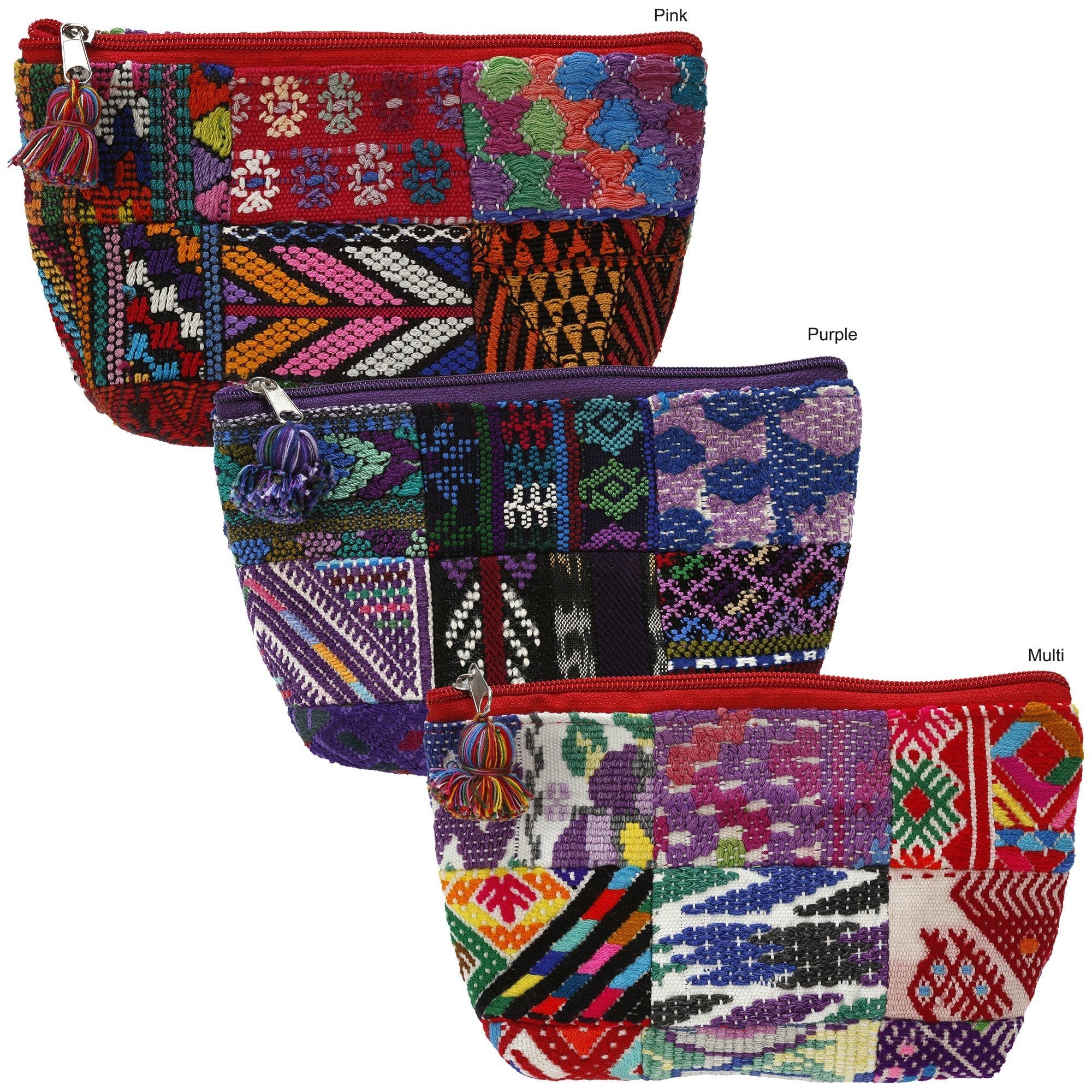 Huipil Patchwork Cosmetic Bag Cosmetic & Jewelry Bags La Vie Bien Huipil Patchwork Cosmetic Bag