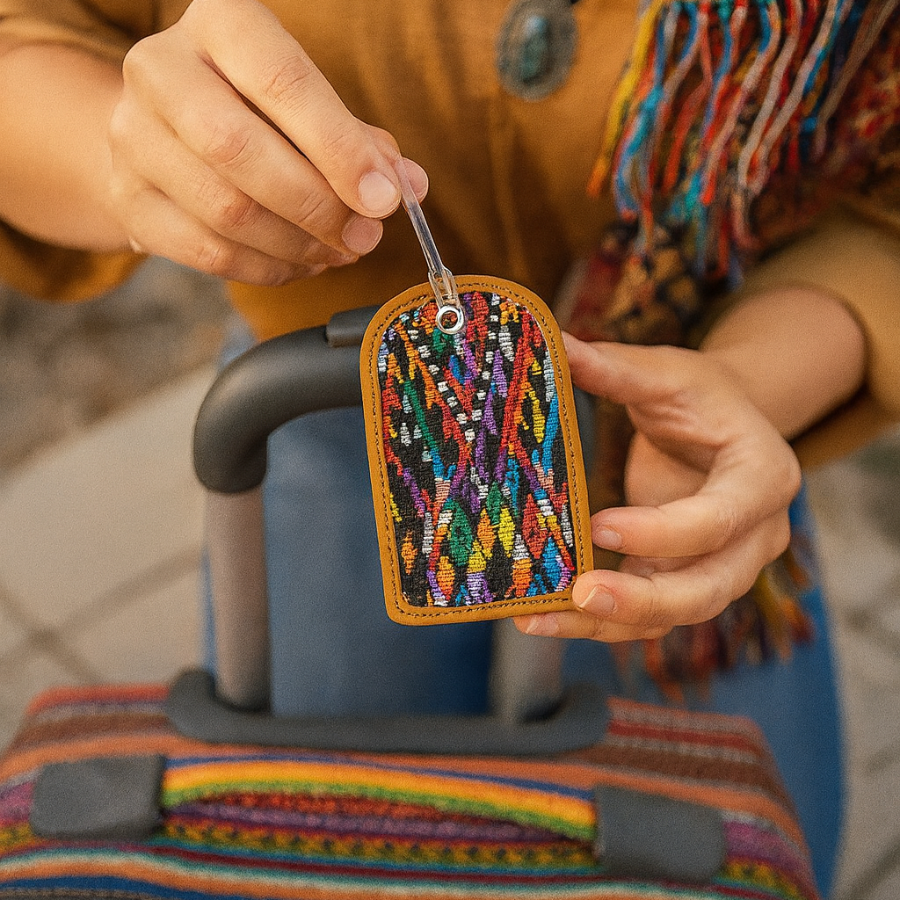 Huipil Up - cycled Textile Luggage Bag Tag - Guatemala Accessories La Vie Bien Huipil Up - cycled Textile Luggage Bag Tag - Guatemala