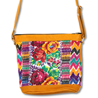 Huipil Upcycled Leather Crossbody Adjustable Strap Bag - Guatemala Bags La Vie Bien Huipil Upcycled Leather Crossbody Adjustable Strap Bag - Guatemala