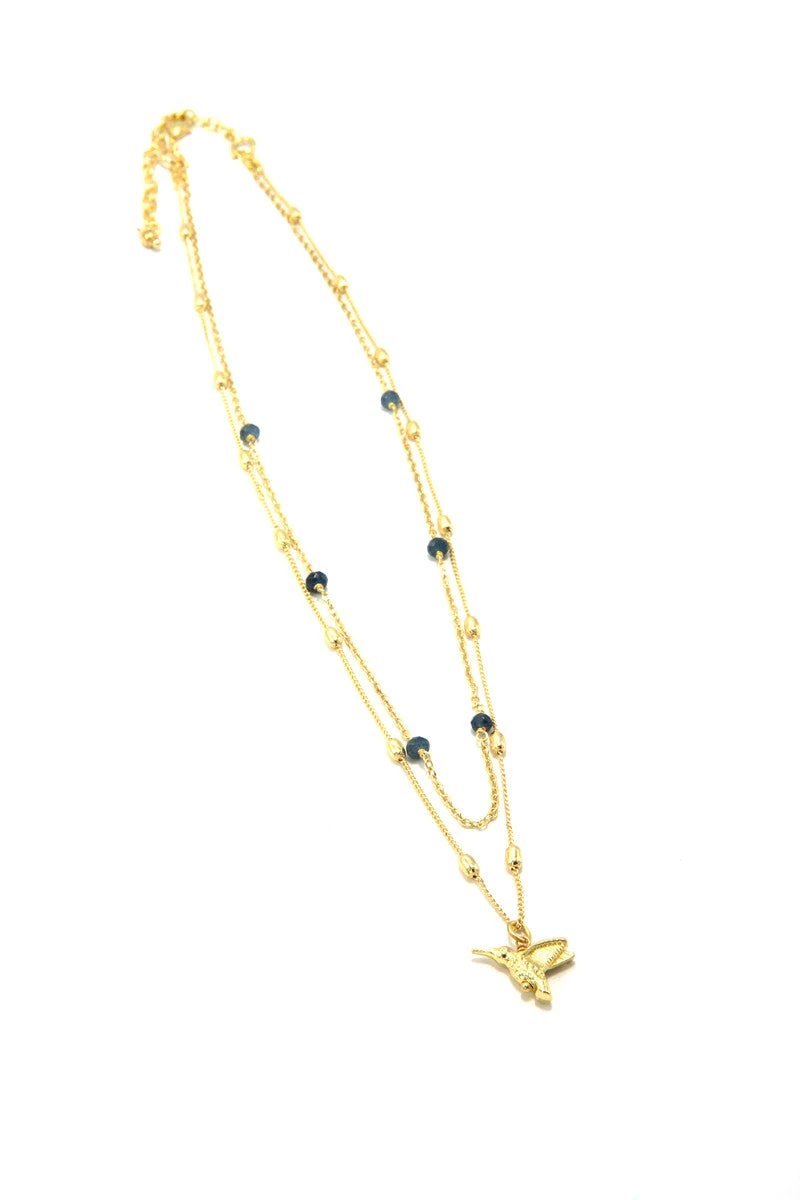 Hummingbird Lapis Convertible Necklace by Fair Anita