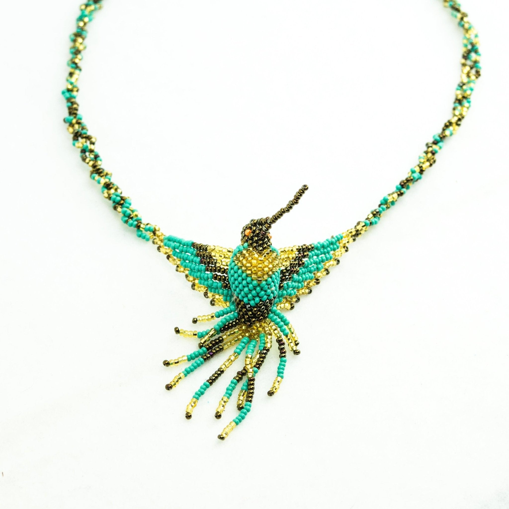 Hummingbird Seed Bead Necklace Assorted - Guatemala Jewelry La Vie Bien Hummingbird Seed Bead Necklace Assorted - Guatemala