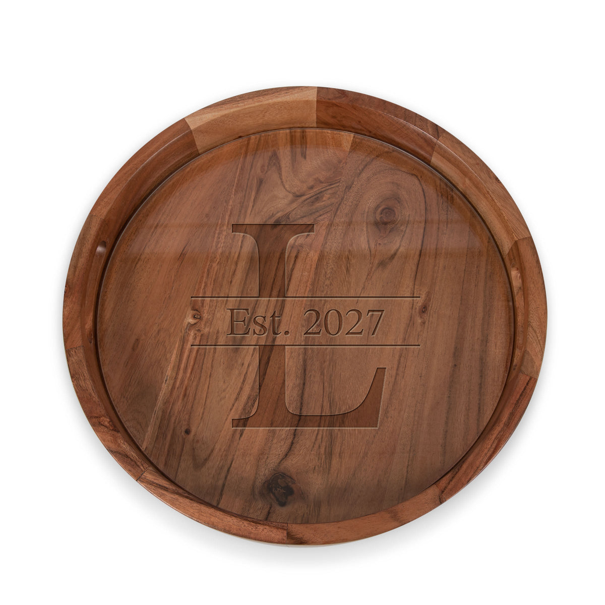 Monogram - Barista Serving Tray with Glass Insert