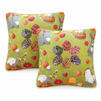 Set of 2 Easter Eggs with Bunny, Chicks and Willow Tree Throw Pillow Covers