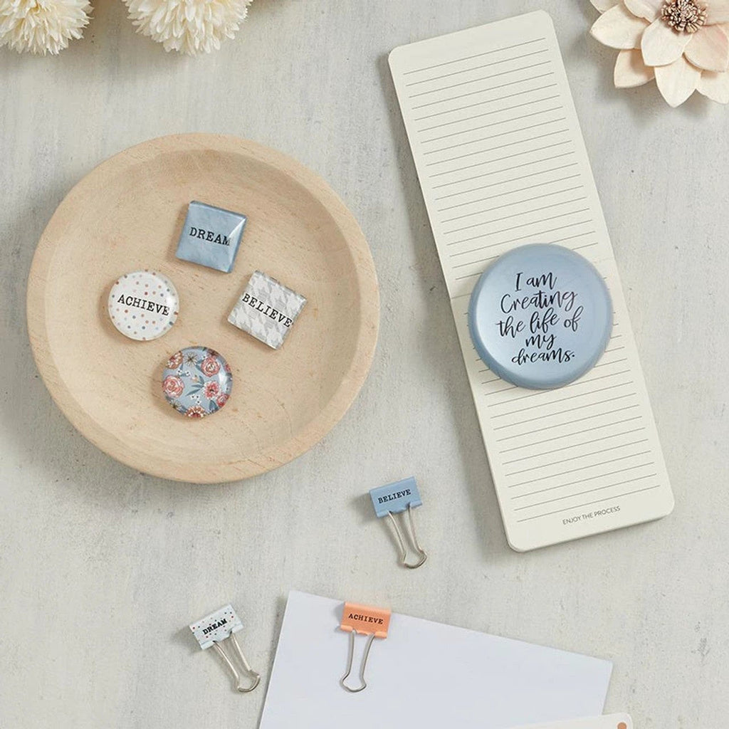 I Am Creating The Life Of My Dreams Glass Dome Paper Weight | Paper Document Holder by The Bullish Store