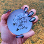 I Am Creating The Life Of My Dreams Glass Dome Paper Weight | Paper Document Holder by The Bullish Store