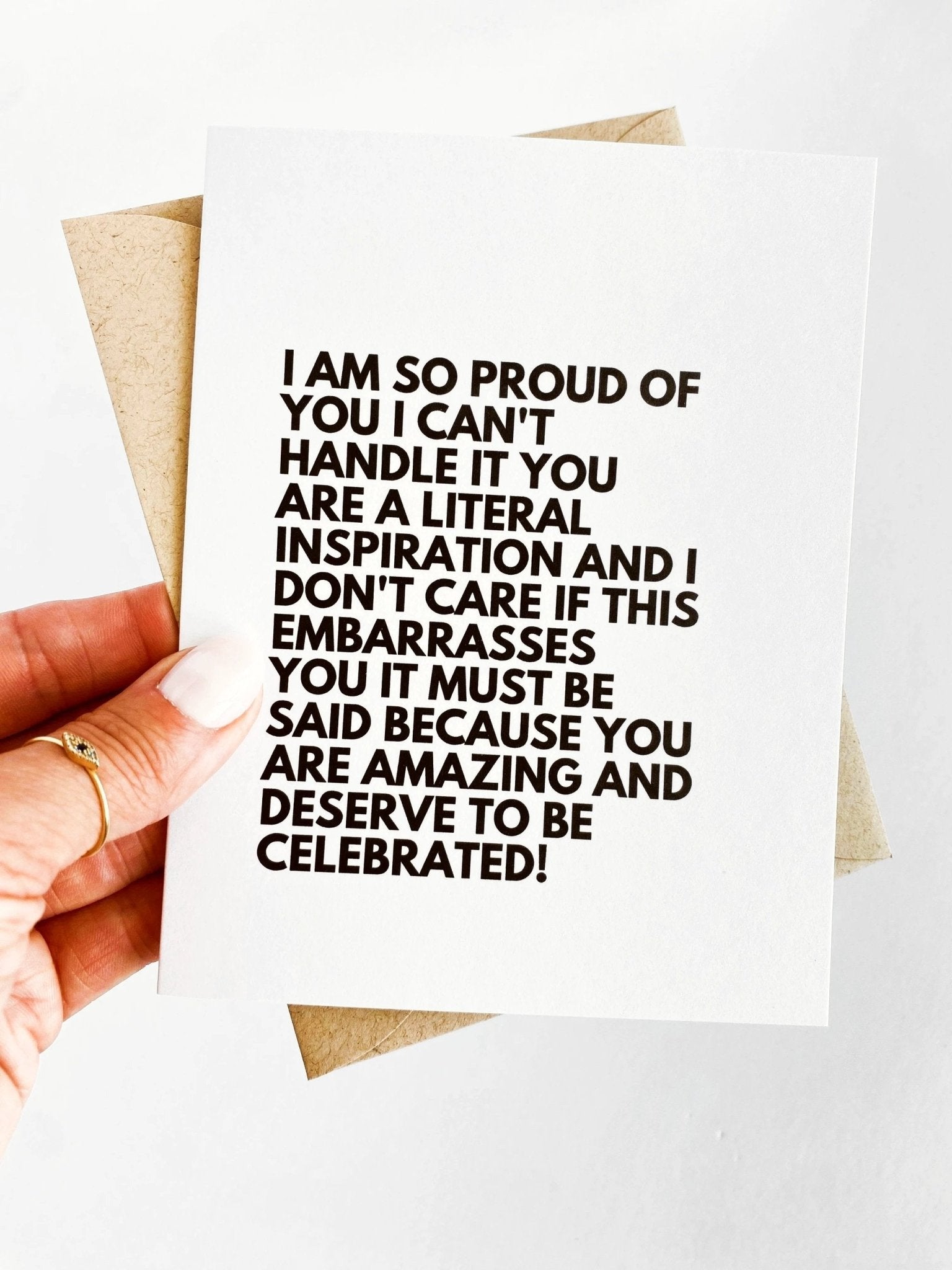 I am So Proud of You I Can't Handle It Encouragement Congratulations Card by Five Dot Post