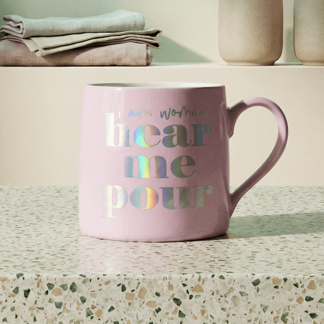 I Am Woman Hear Me Pour Jumbo Coffee Mug | Ceramic | 20 oz. by The Bullish Store