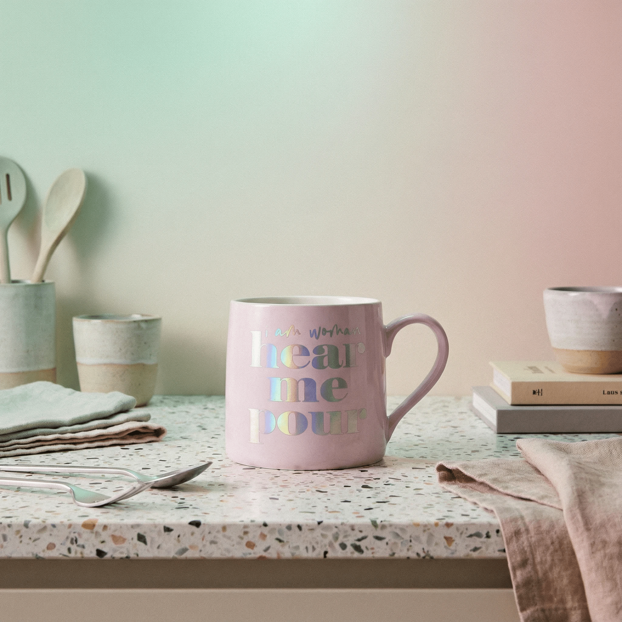 I Am Woman Hear Me Pour Jumbo Coffee Mug | Ceramic | 20 oz. by The Bullish Store