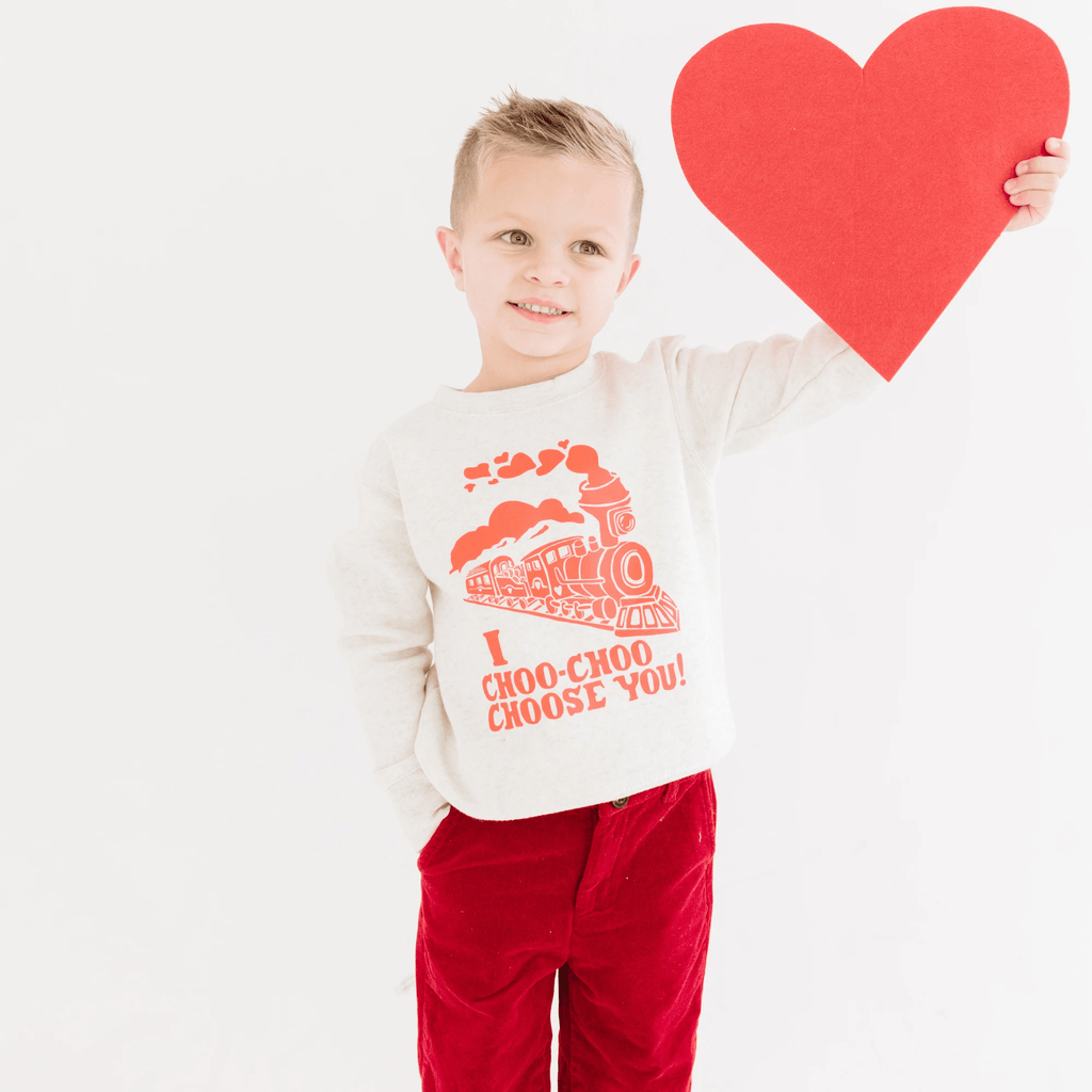 I choo choo choose you toddler and youth sweater, Valentine's Day collection by Benny and Ray Apparel