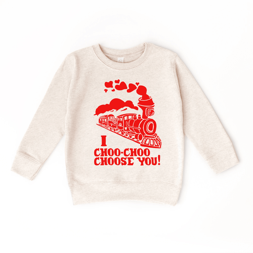 I choo choo choose you toddler and youth sweater, Valentine's Day collection by Benny and Ray Apparel