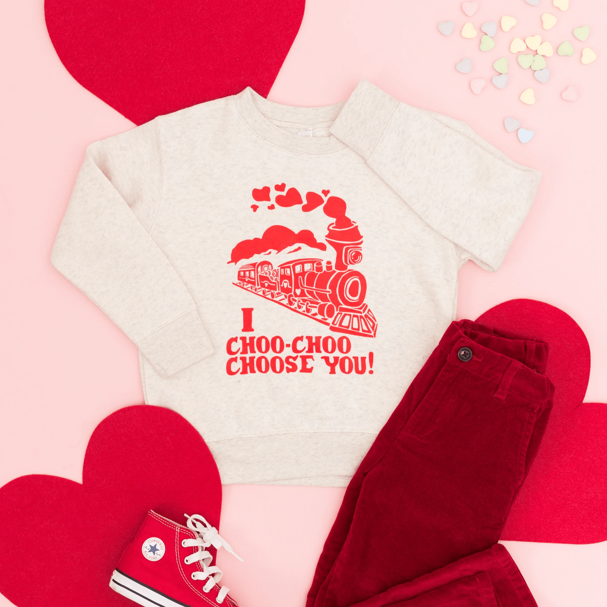 I choo choo choose you toddler and youth sweater, Valentine's Day collection by Benny and Ray Apparel