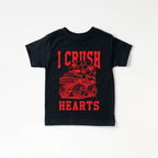 I crush Hearts Monster Truck toddler and youth tee shirt, Valentine's Day collection by Benny and Ray Apparel