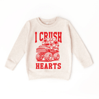 I Crush Hearts Monster Truck toddler and youth Sweater, Valentine's Day collection by Benny and Ray Apparel