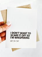 I Don't Want to Scare it Off So I'm Whispering Funny 2023 New Years Card by Five Dot Post