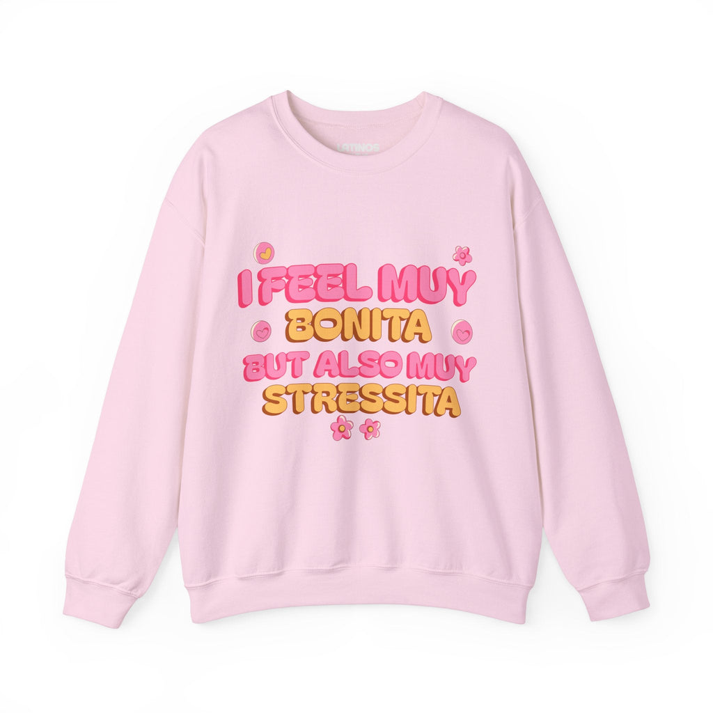 I Feel Muy Bonita But Also Muy Stressita Latina Comfy Sweater | Girly Funny Latino Sayings | 3 Colors Sweatshirt La Vie Bien I Feel Muy Bonita But Also Muy Stressita Latina Comfy Sweater | Girly Funny Latino Sayings | 3 Colors