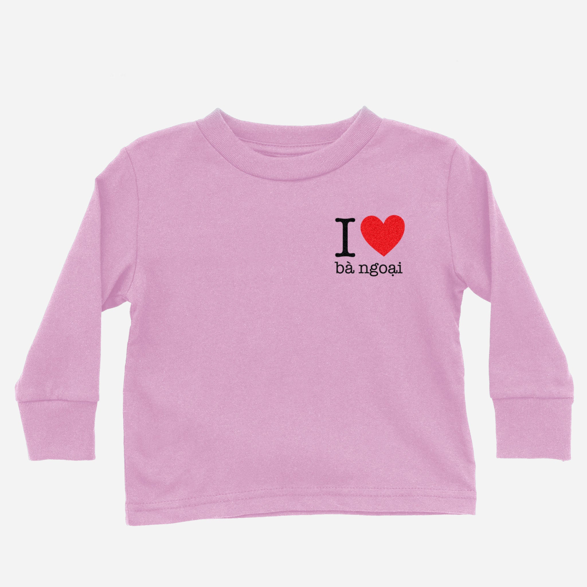I Heart Grandma / bà ngoại Vietnamese Maternal Long Sleeve Shirt (Toddler) long sleeves La Vie Bien I Heart Grandma / bà ngoại Vietnamese Maternal Long Sleeve Shirt (Toddler)