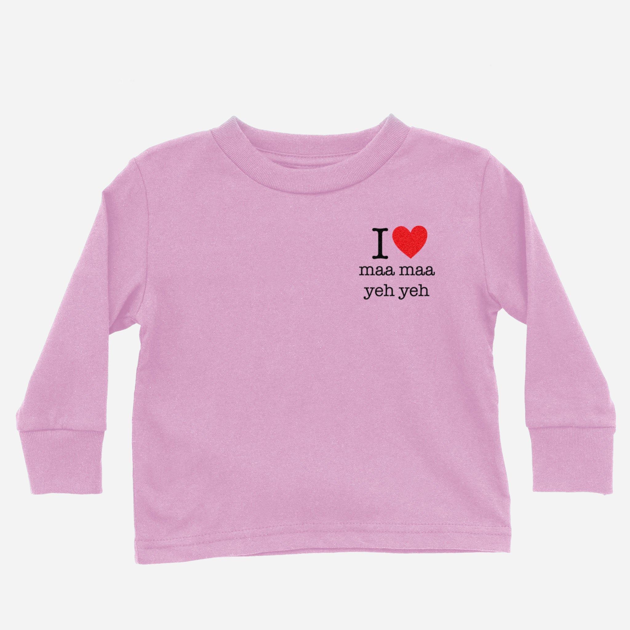 I Heart Grandma & Grandpa Cantonese Paternal Long Sleeve Shirt (Toddler) long sleeves La Vie Bien I Heart Grandma & Grandpa Cantonese Paternal Long Sleeve Shirt (Toddler)