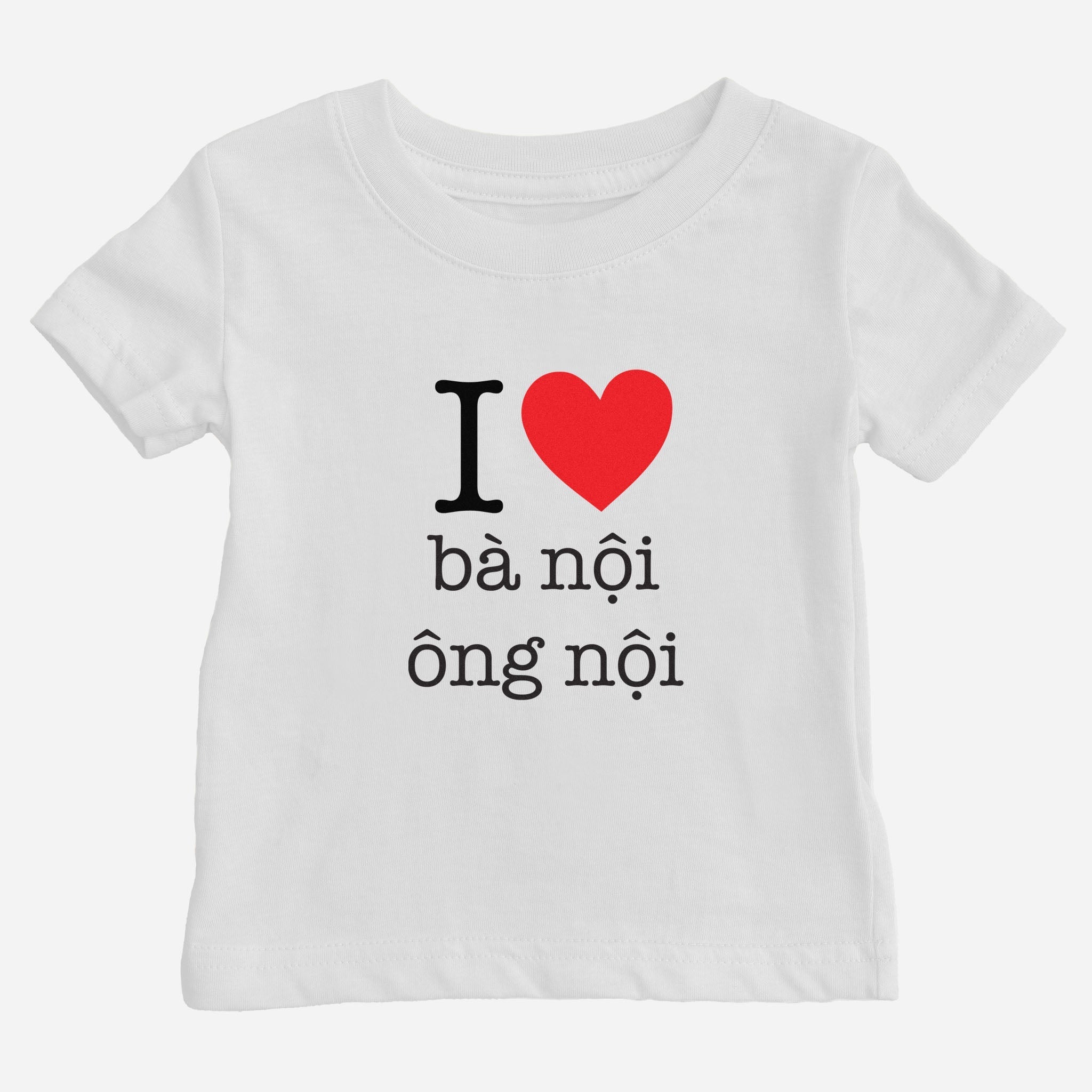 I Heart Grandma & Grandpa Vietnamese Baby T-Shirt (Paternal) tshirts La Vie Bien I Heart Grandma & Grandpa Vietnamese Baby T-Shirt (Paternal)