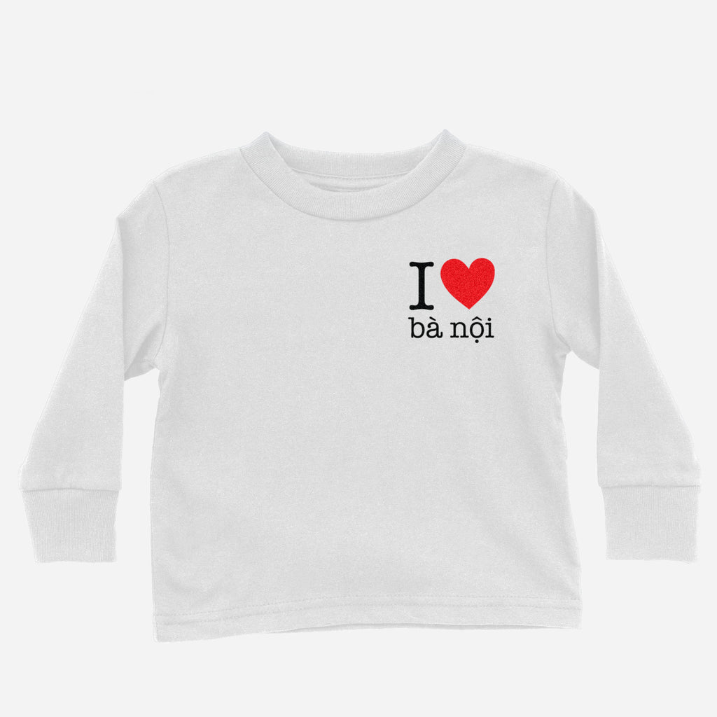 I Heart Grandma Vietnamese Paternal Long Sleeve Shirt (Toddler) long sleeves La Vie Bien I Heart Grandma Vietnamese Paternal Long Sleeve Shirt (Toddler)