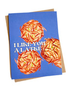 I Like You a Latke Cute Hanukkah Card Funny Chanukah Card by Five Dot Post