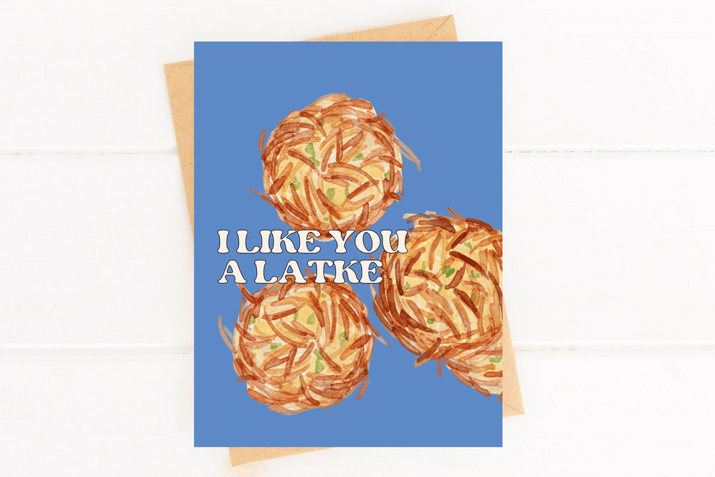 I Like You a Latke Cute Hanukkah Card Funny Chanukah Card by Five Dot Post