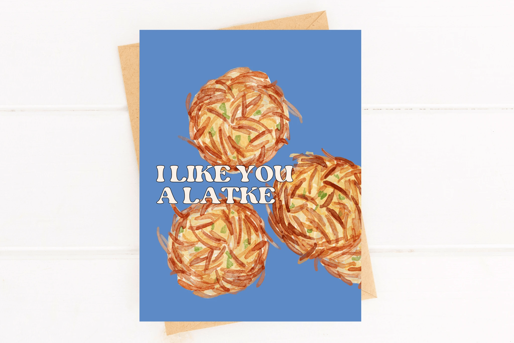 I Like You a Latke Cute Hanukkah Card Funny Chanukah Card by Five Dot Post