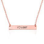 I LOVE LGBT Bar Necklace