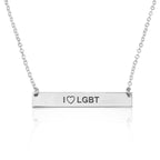 I LOVE LGBT Bar Necklace La Vie Bien I LOVE LGBT Bar Necklace
