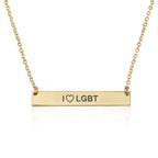 I LOVE LGBT Bar Necklace La Vie Bien I LOVE LGBT Bar Necklace