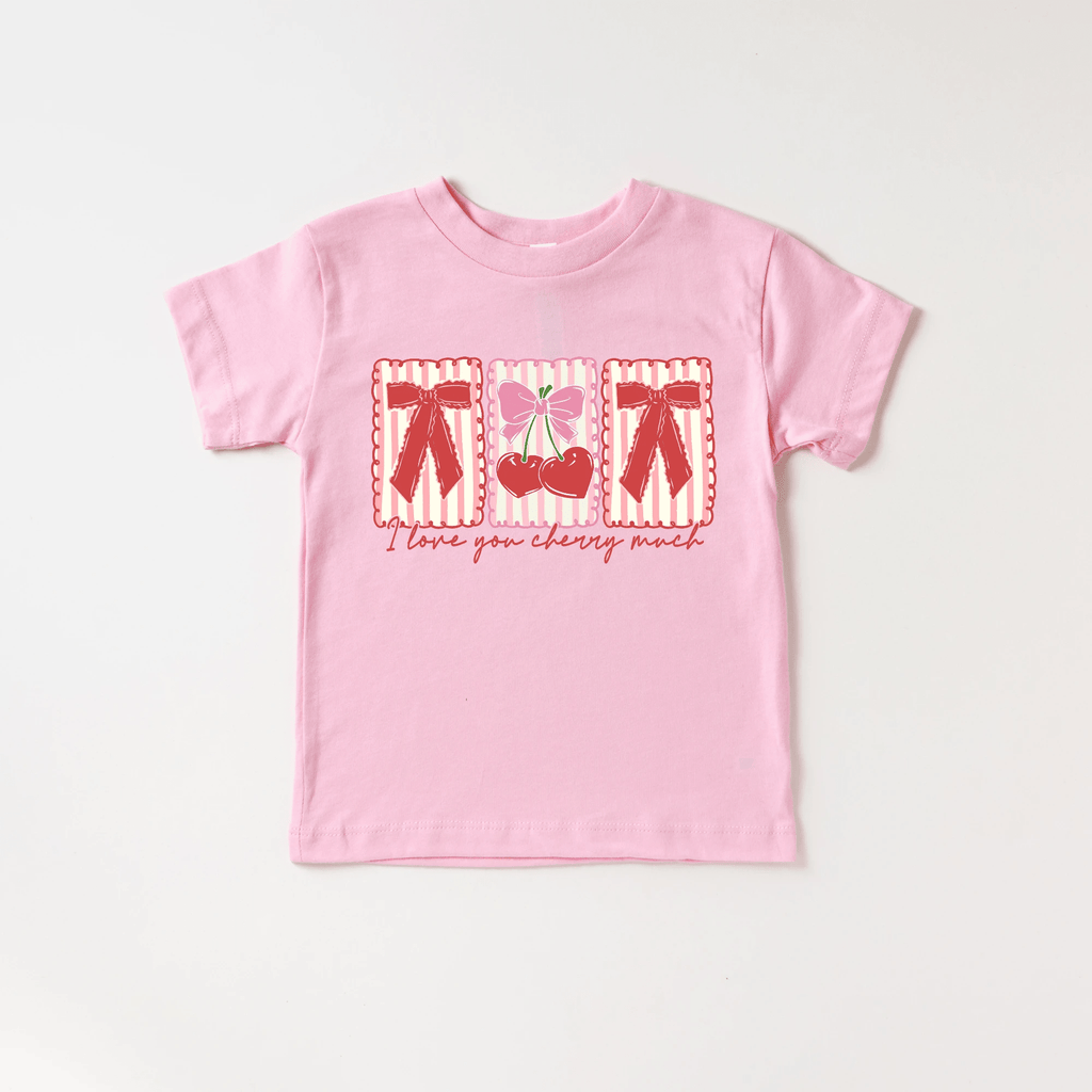 I love you Cherry Much Stamps toddler and youth tee shirt, Valentine's Day collection by Benny and Ray Apparel