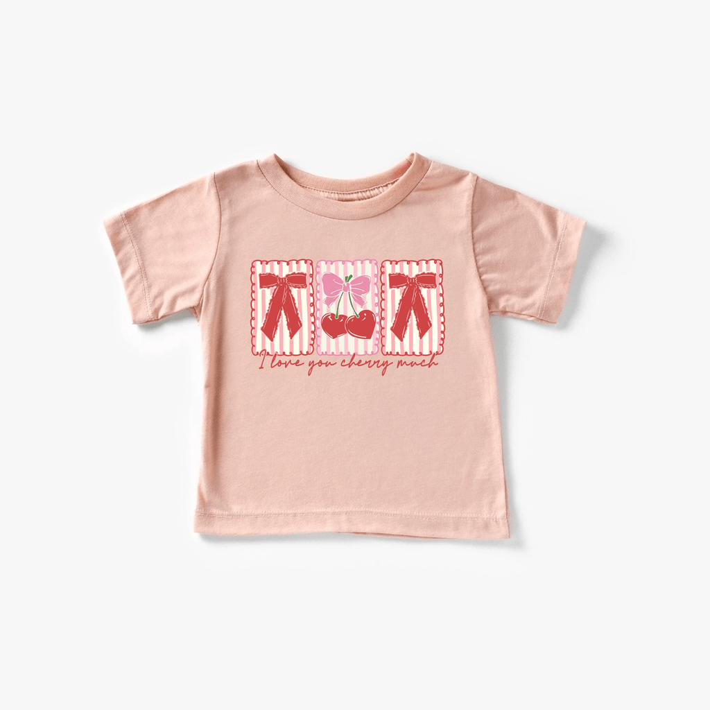 I love you Cherry Much Stamps toddler and youth tee shirt, Valentine's Day collection by Benny and Ray Apparel