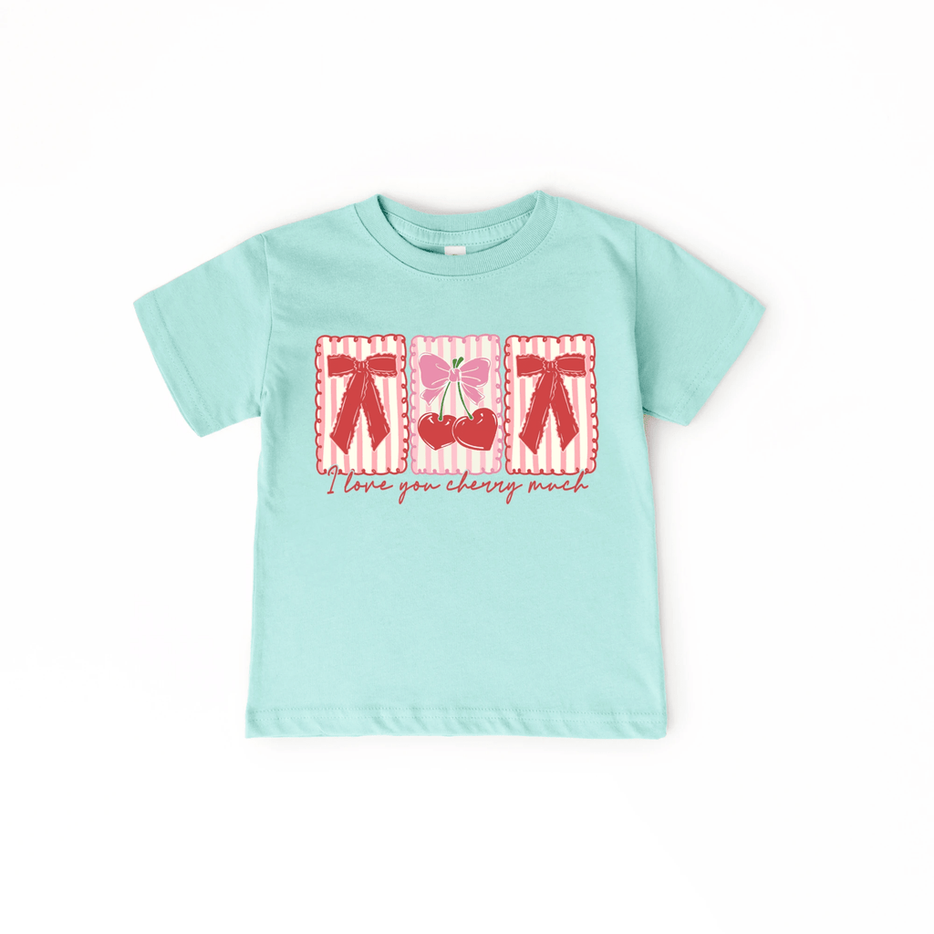 I love you Cherry Much Stamps toddler and youth tee shirt, Valentine's Day collection by Benny and Ray Apparel