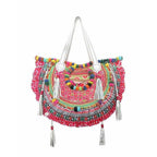 Ibiza Vintage Hmong Textile Half Moon Tote XL - Thailand Bags La Vie Bien Ibiza Vintage Hmong Textile Half Moon Tote XL - Thailand