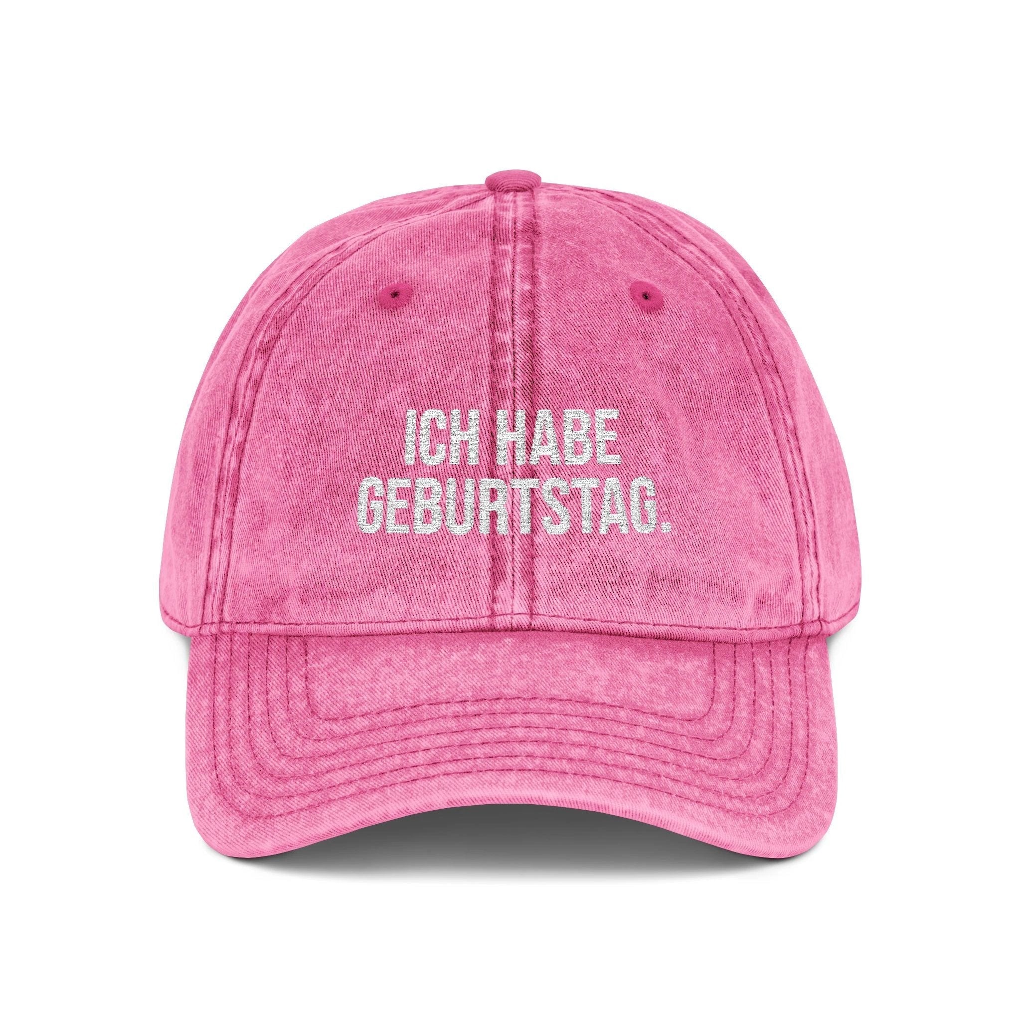 Ich habe Geburtstag german birthday baseball Cap, Vintage Embroidered Hat by Printify