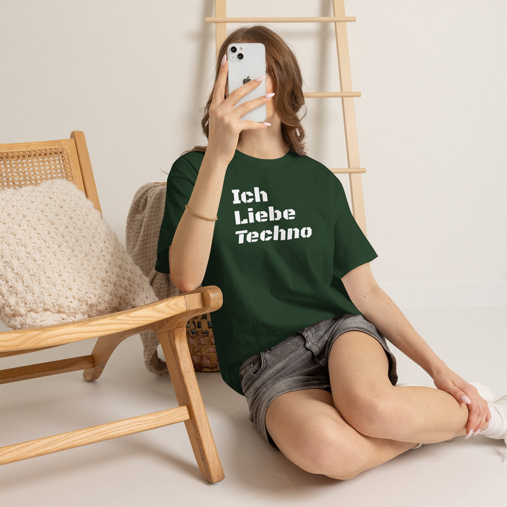 Ich Liebe Techno (I love techno) German Unisex Tee T-Shirt La Vie Bien Ich Liebe Techno (I love techno) German Unisex Tee