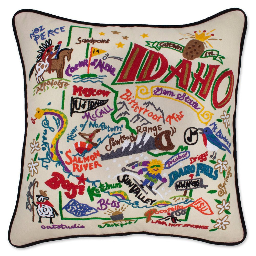 Idaho Hand - Embroidered Pillow Pillows La Vie Bien Idaho Hand - Embroidered Pillow