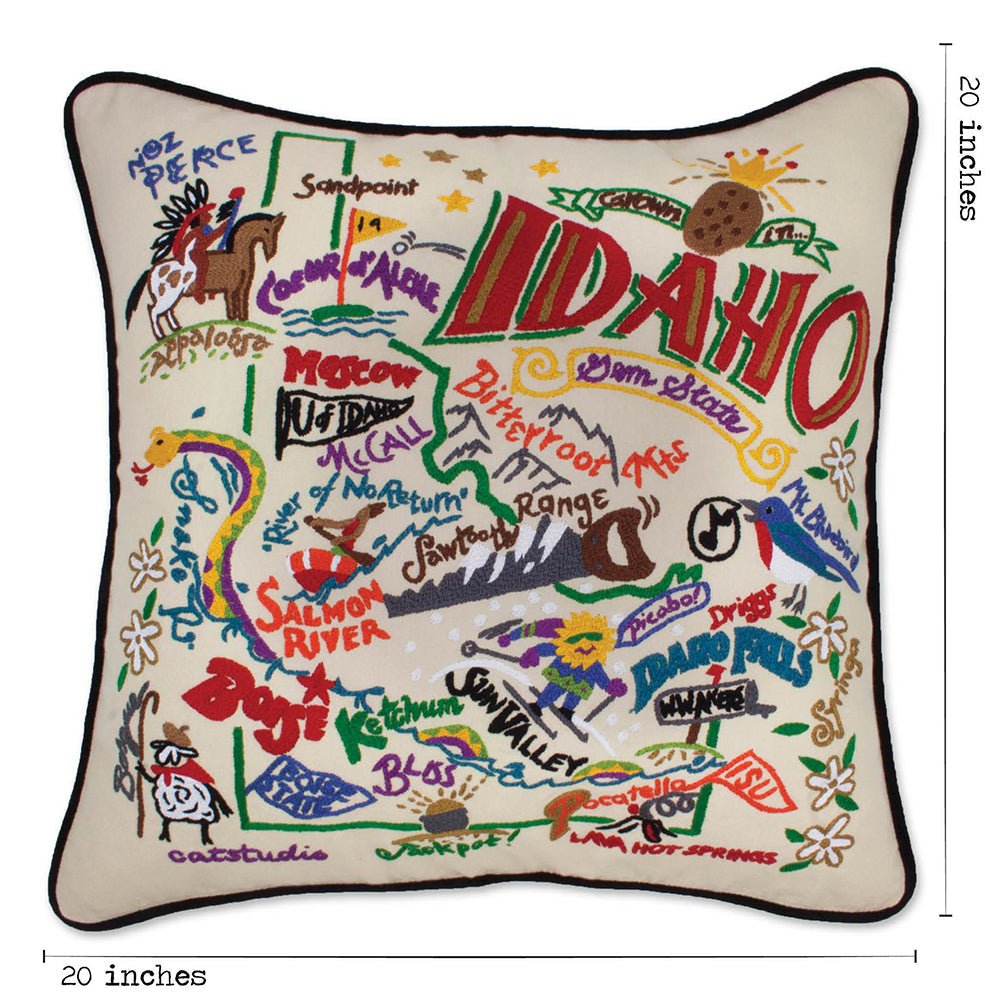 Idaho Hand - Embroidered Pillow Pillows La Vie Bien Idaho Hand - Embroidered Pillow