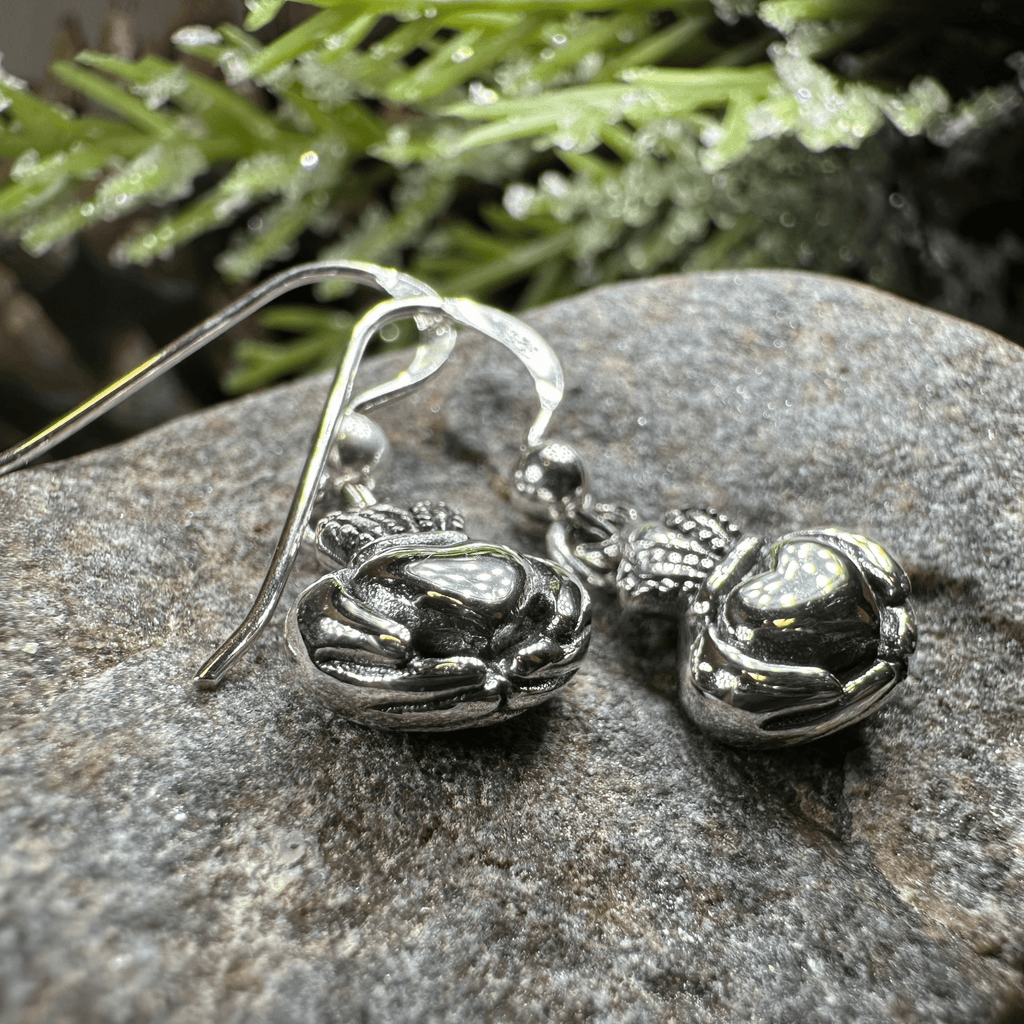 Idalia Irish Claddagh Earrings in Sterling Silver Dangle Earrings La Vie Bien Idalia Irish Claddagh Earrings in Sterling Silver