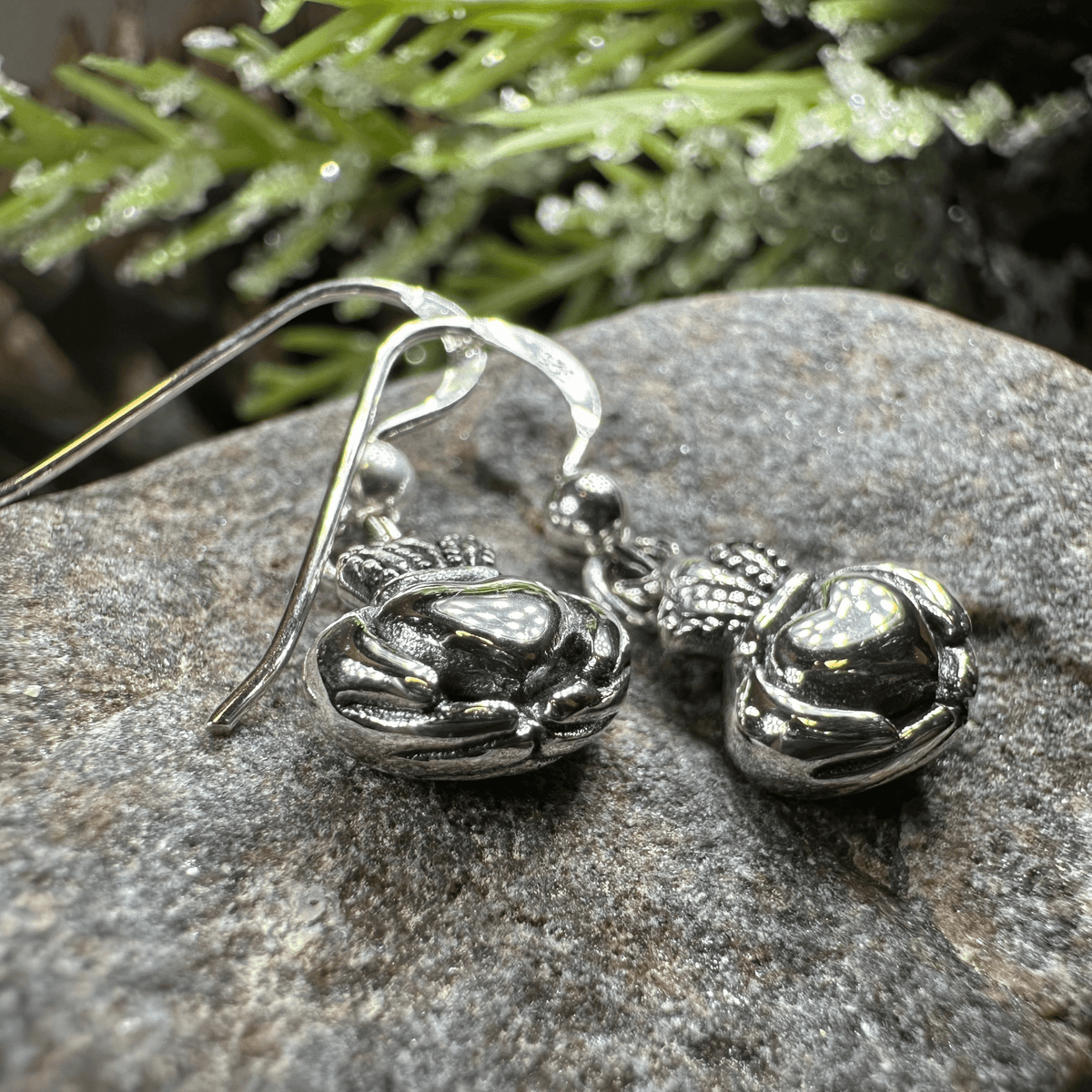 Idalia Irish Claddagh Earrings in Sterling Silver Dangle Earrings La Vie Bien Idalia Irish Claddagh Earrings in Sterling Silver
