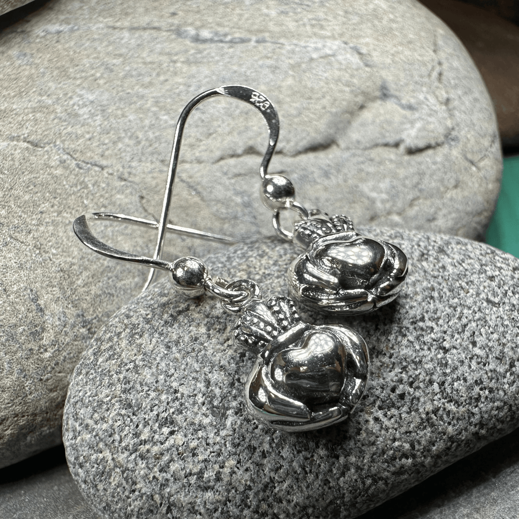 Idalia Irish Claddagh Earrings in Sterling Silver Dangle Earrings La Vie Bien Idalia Irish Claddagh Earrings in Sterling Silver