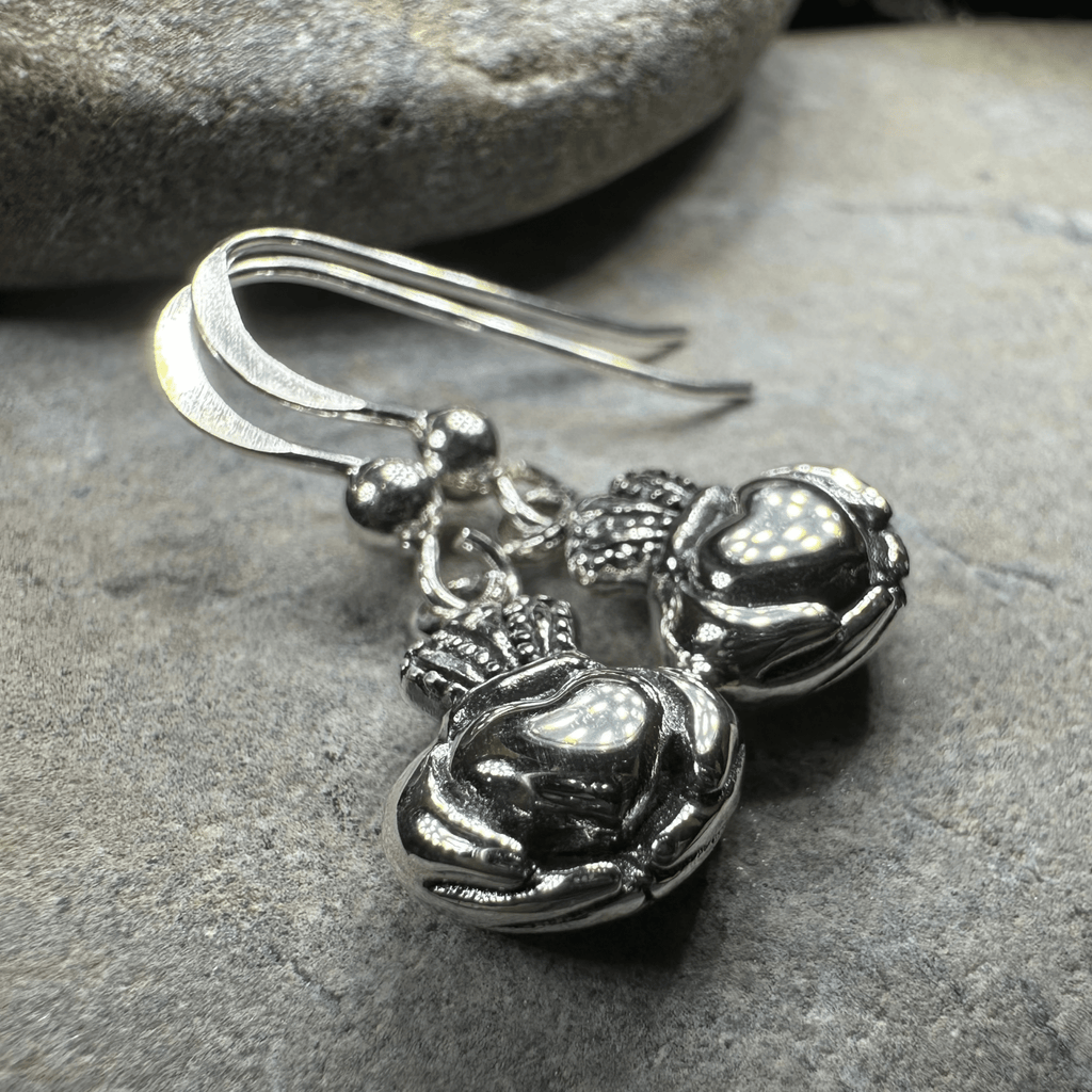 Idalia Irish Claddagh Earrings in Sterling Silver Dangle Earrings La Vie Bien Idalia Irish Claddagh Earrings in Sterling Silver